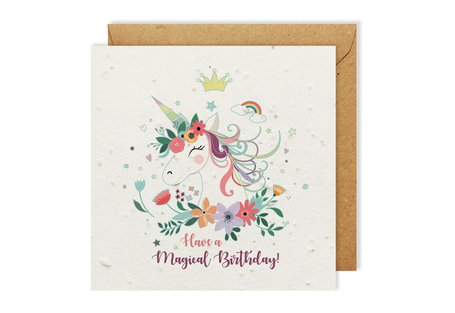 Have a Magical Birthday! Unicorn - Seed Paper Greetings Card