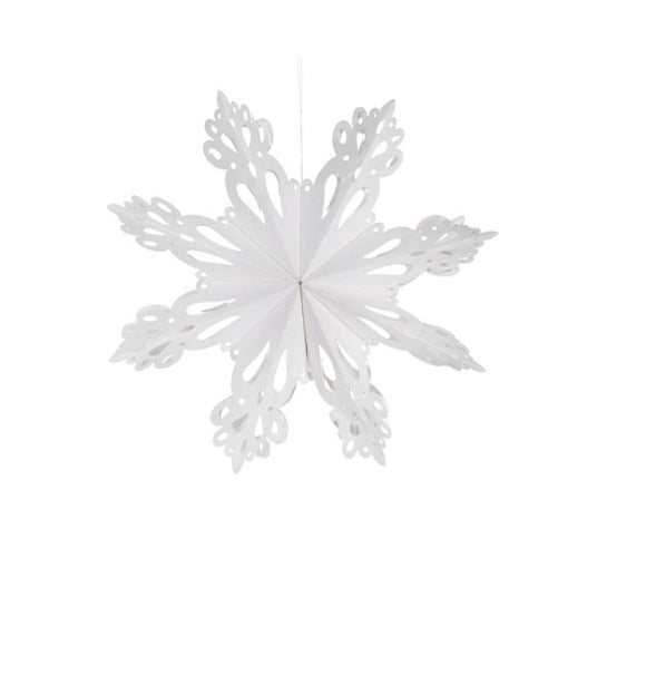 Maddox Warm White Paper Snowflake - Small
