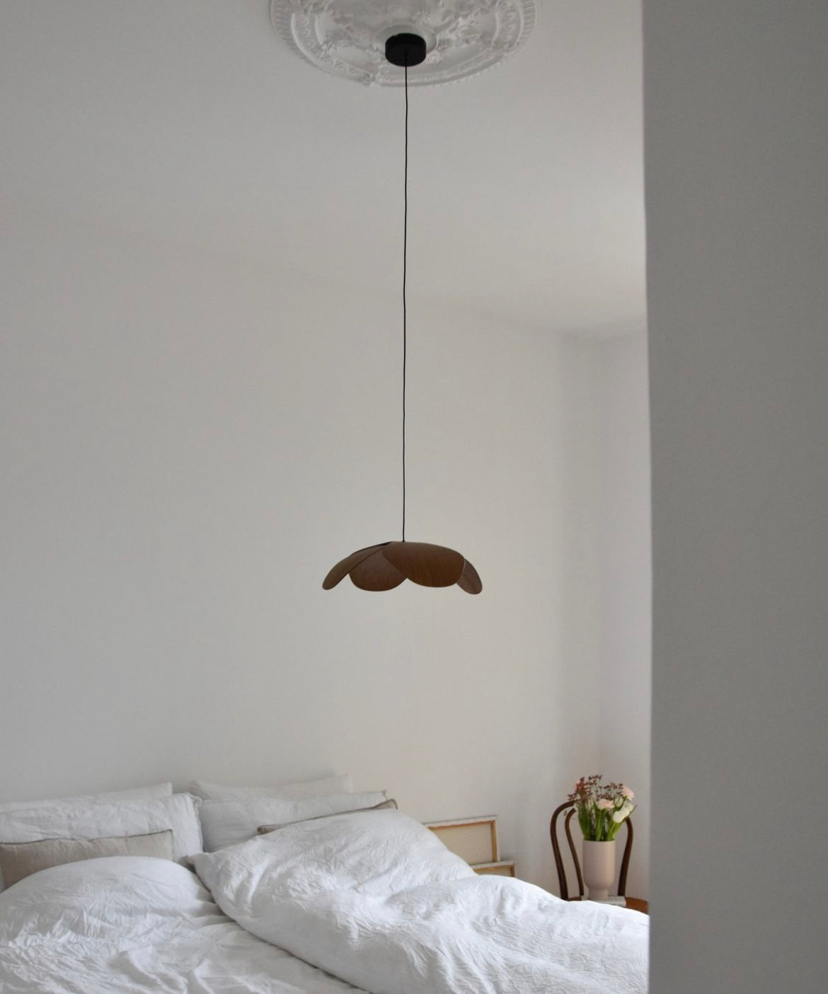 Forget Me Not (Medium Black) Shade and Rosette Mini Pendant Light