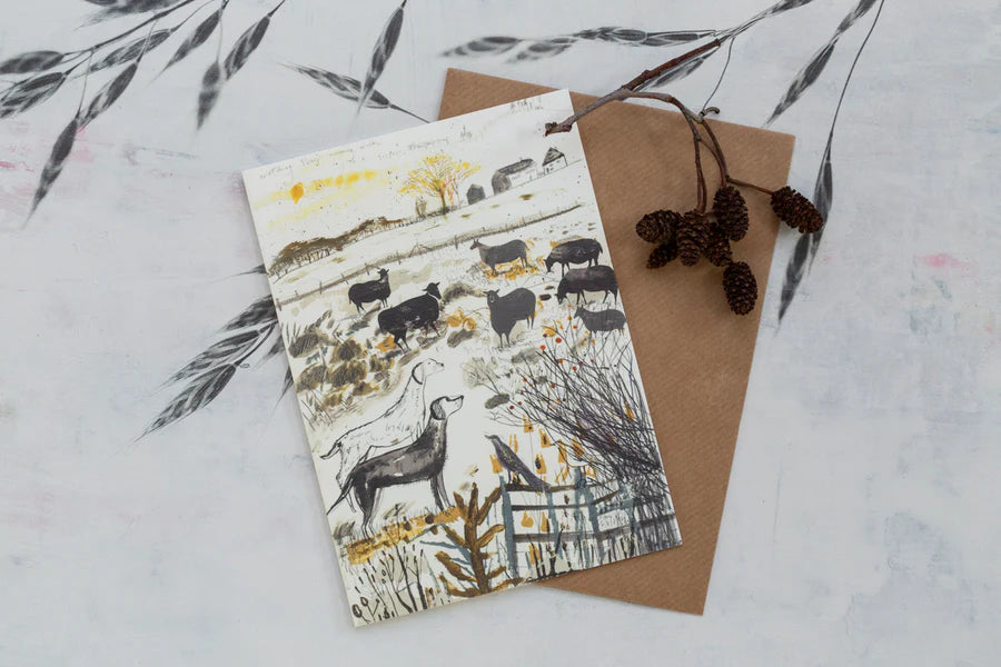 Sam Wilson - Watching Sheep Greetings Card
