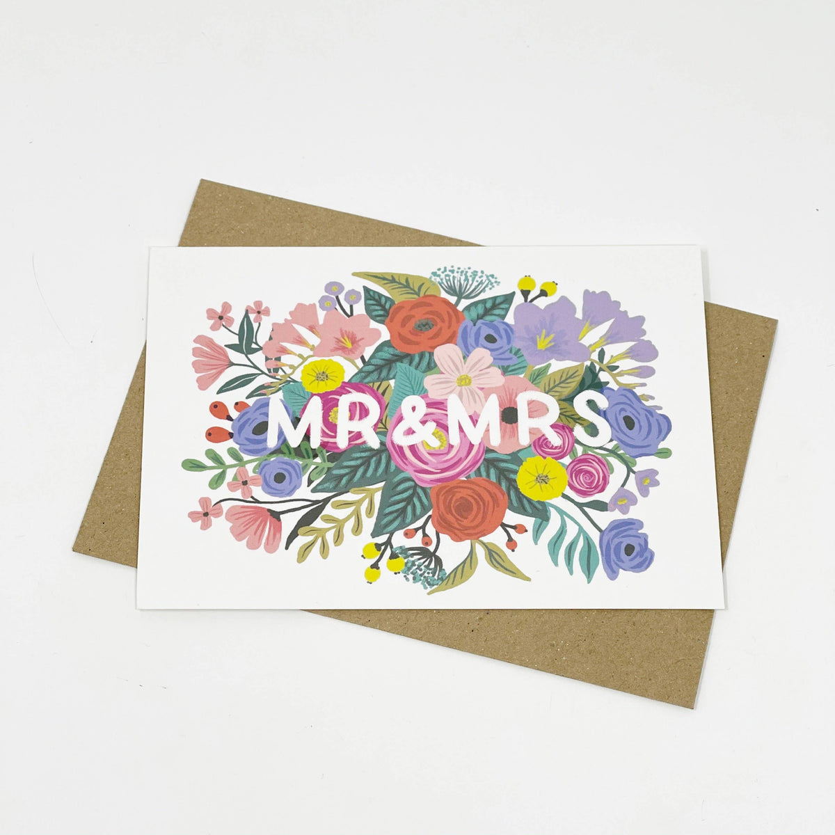 Mr &amp; Mrs Floral Wedding Card
