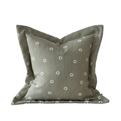 Daisy Sage and Cream Stripe Cushion 45x45
