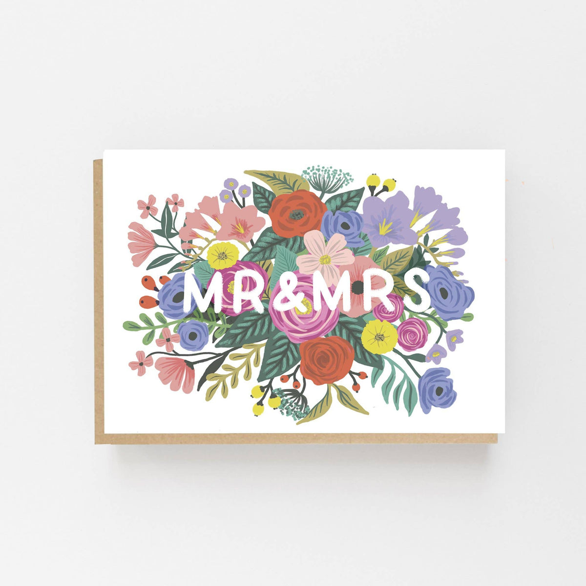 Mr &amp; Mrs Floral Wedding Card