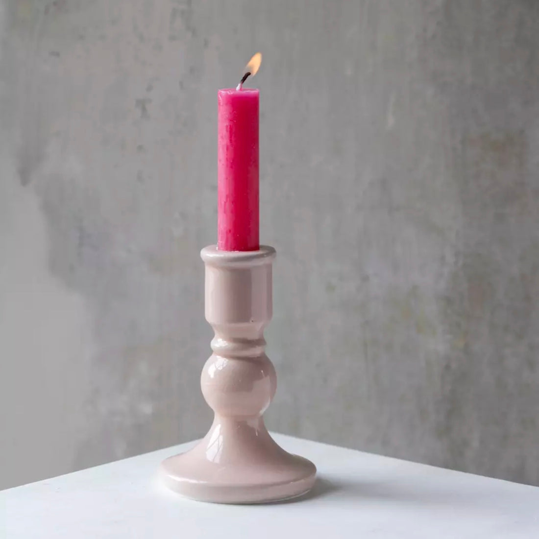 Candle Holder Blush Crackle - Large