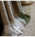 Heritage Check Faux Mohair Green Throw