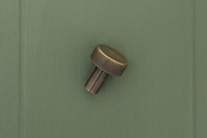 APIDAE Solid Brass Knurled Pull Handles &amp; Knobs - Antique