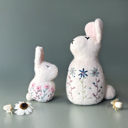 Folk art embroidered round rabbit