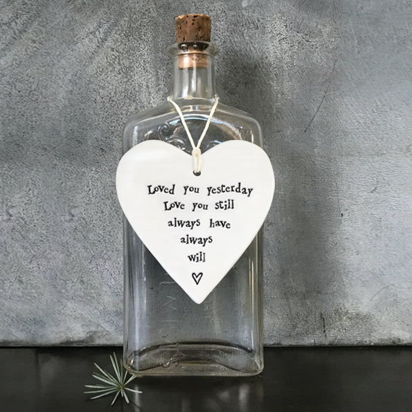 Porcelain round heart-Loved you yesterday