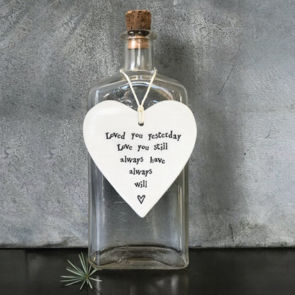 Porcelain round heart-Loved you yesterday