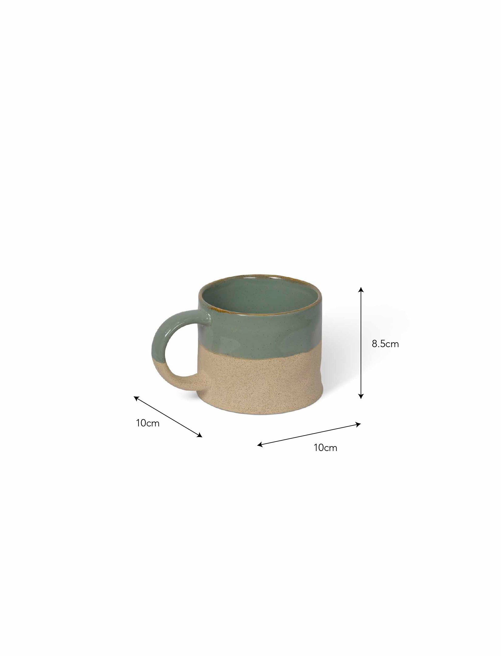 Bladon Half Glazed Mug Set Of 2 - Rosemary