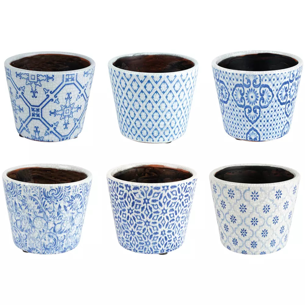 Old Style Blue Dutch Pots - Small - Collection of 6 Designs