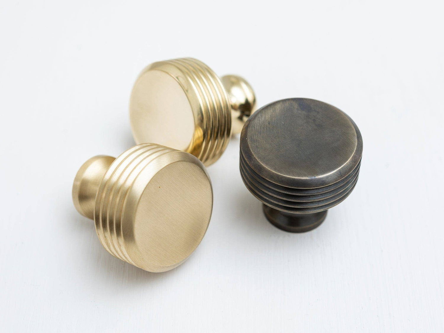 Solid Brass Kitchen Pull Handles &amp; Knobs | Reeded Design