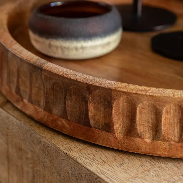 Mango Wood Tray with Wood Handles