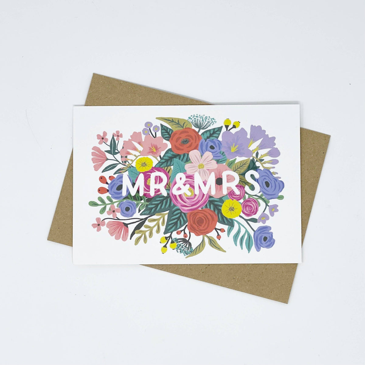 Mr &amp; Mrs Floral Wedding Card