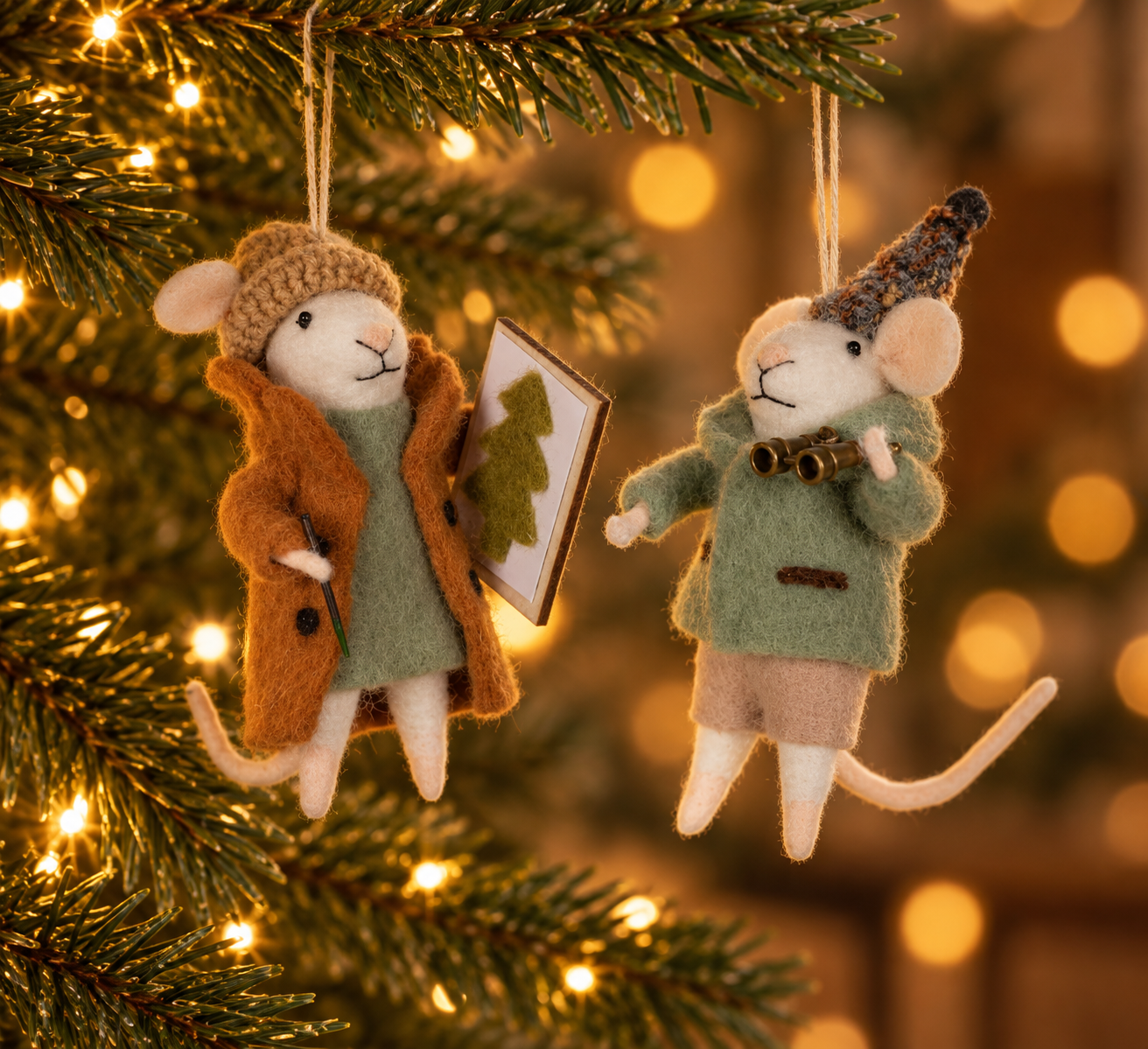 Mice on an adventure- felt decoration