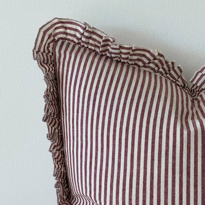 Darcy Burgundy Stripe Cushion Cushion Cover 45x45