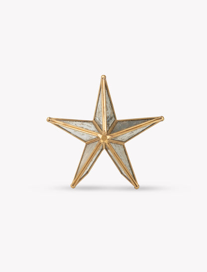 Canterbury Mirrored Christmas Star Tree Topper - Antique Brass