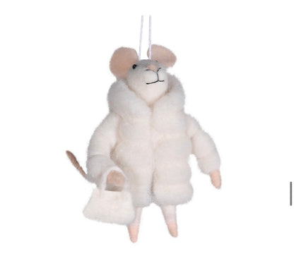 Mouse with furs - felt decoration