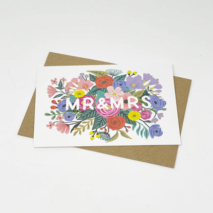 Mr &amp; Mrs Floral Wedding Card
