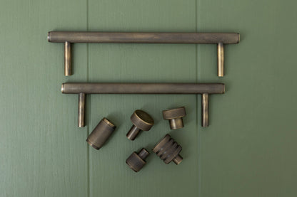 APIDAE Solid Brass Knurled Pull Handles &amp; Knobs - Antique