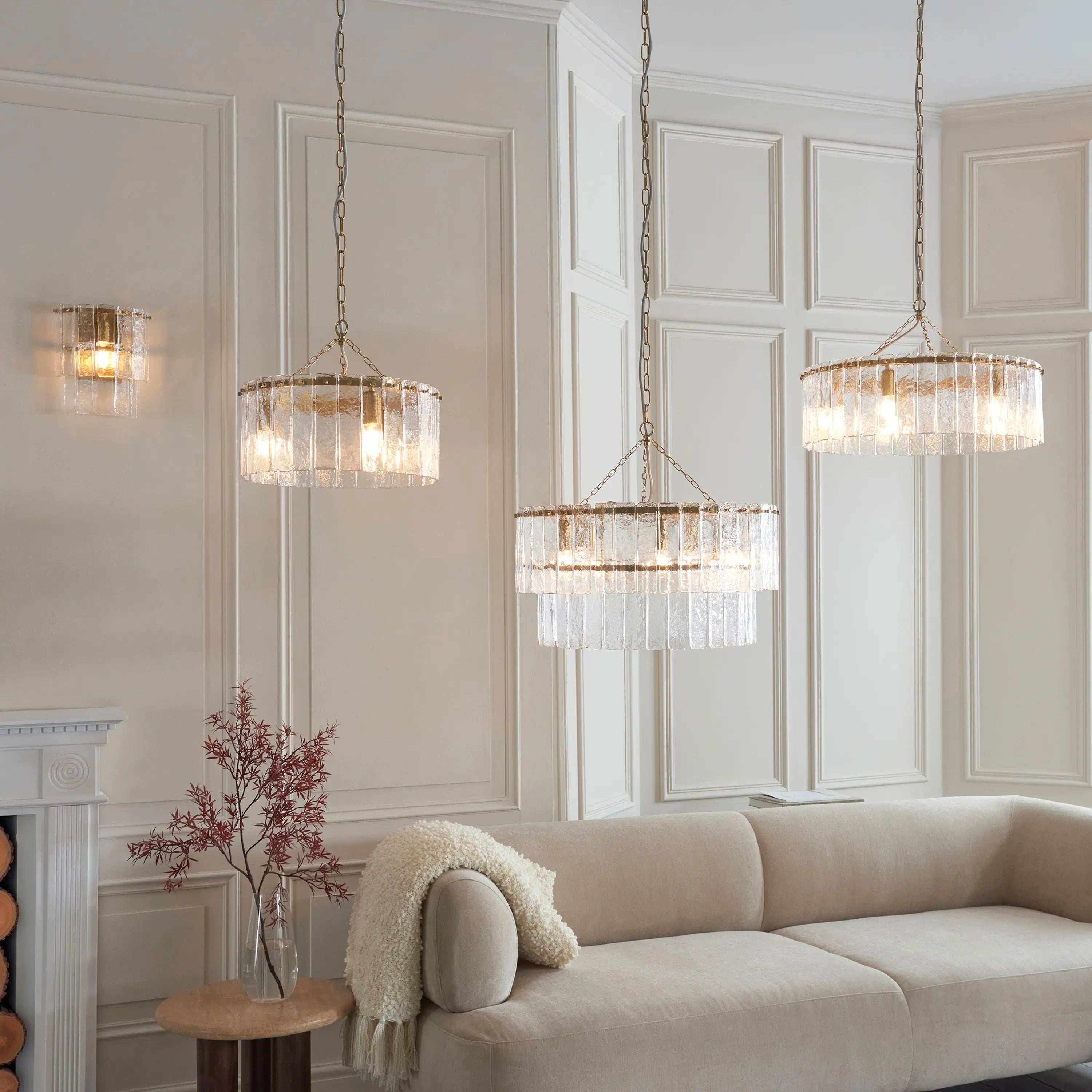 Jarine 5 Tiered Pendant Light Brushed Aged Brass