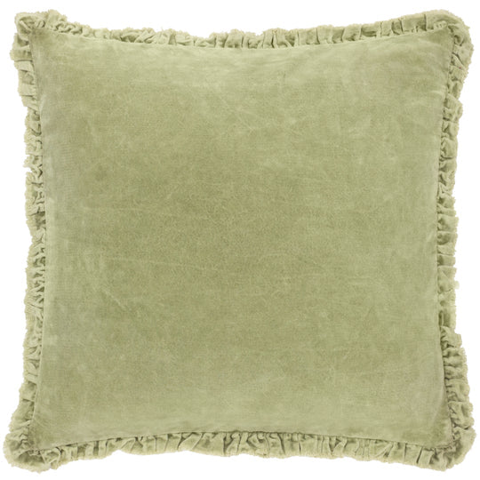 Bertie Velvet Cushion - Sage