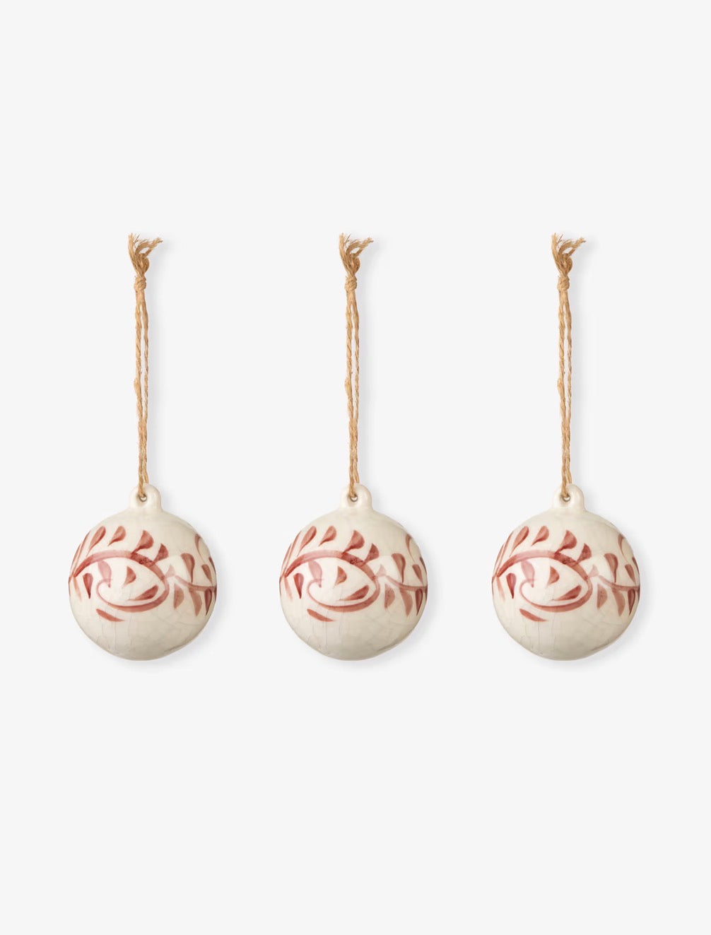 Ravello hand painted bauble- stoneware set of 3
