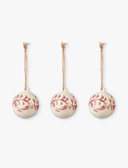 Ravello hand painted bauble- stoneware set of 3