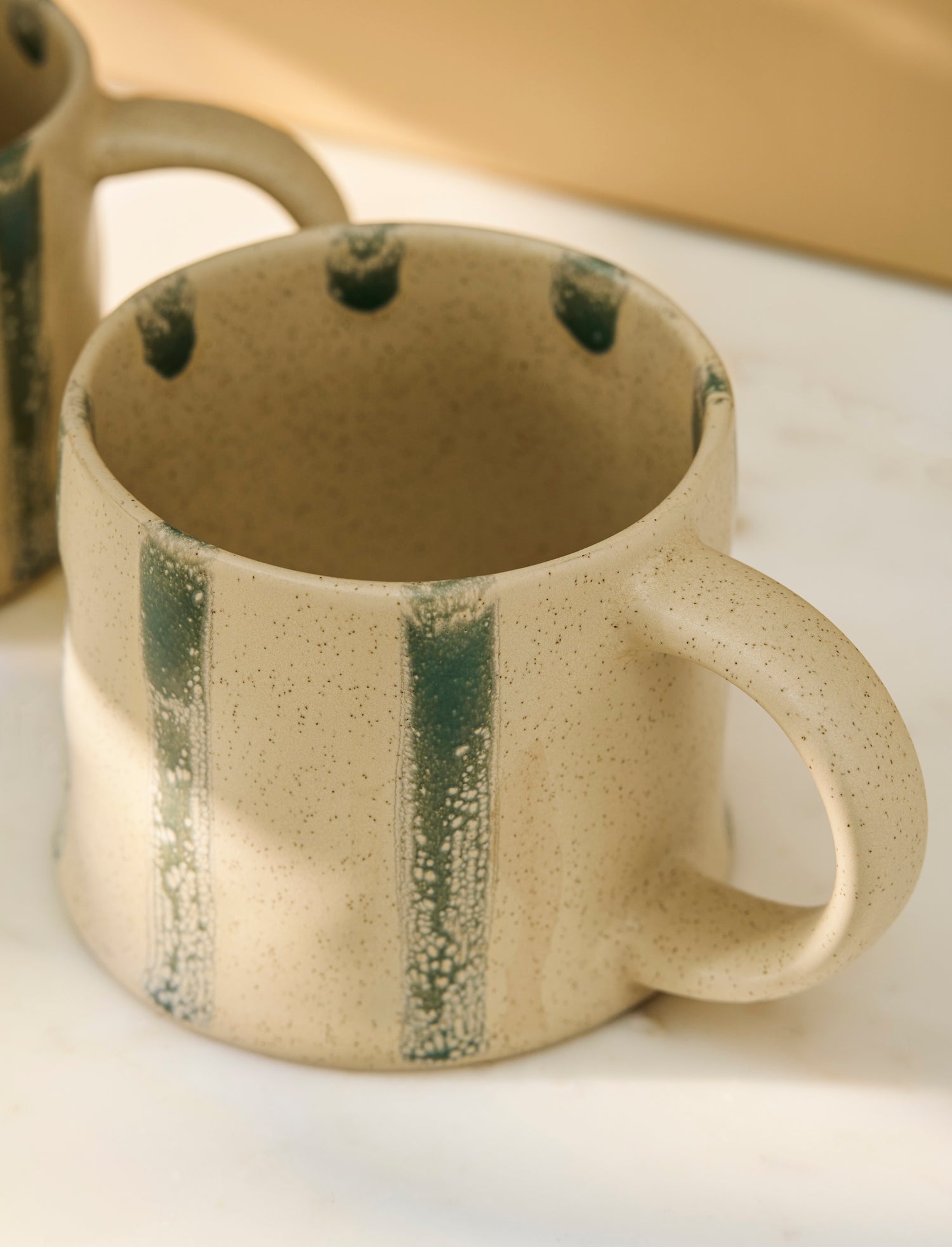 Woolstone Striped Mugs Set of 2 - Rosemary