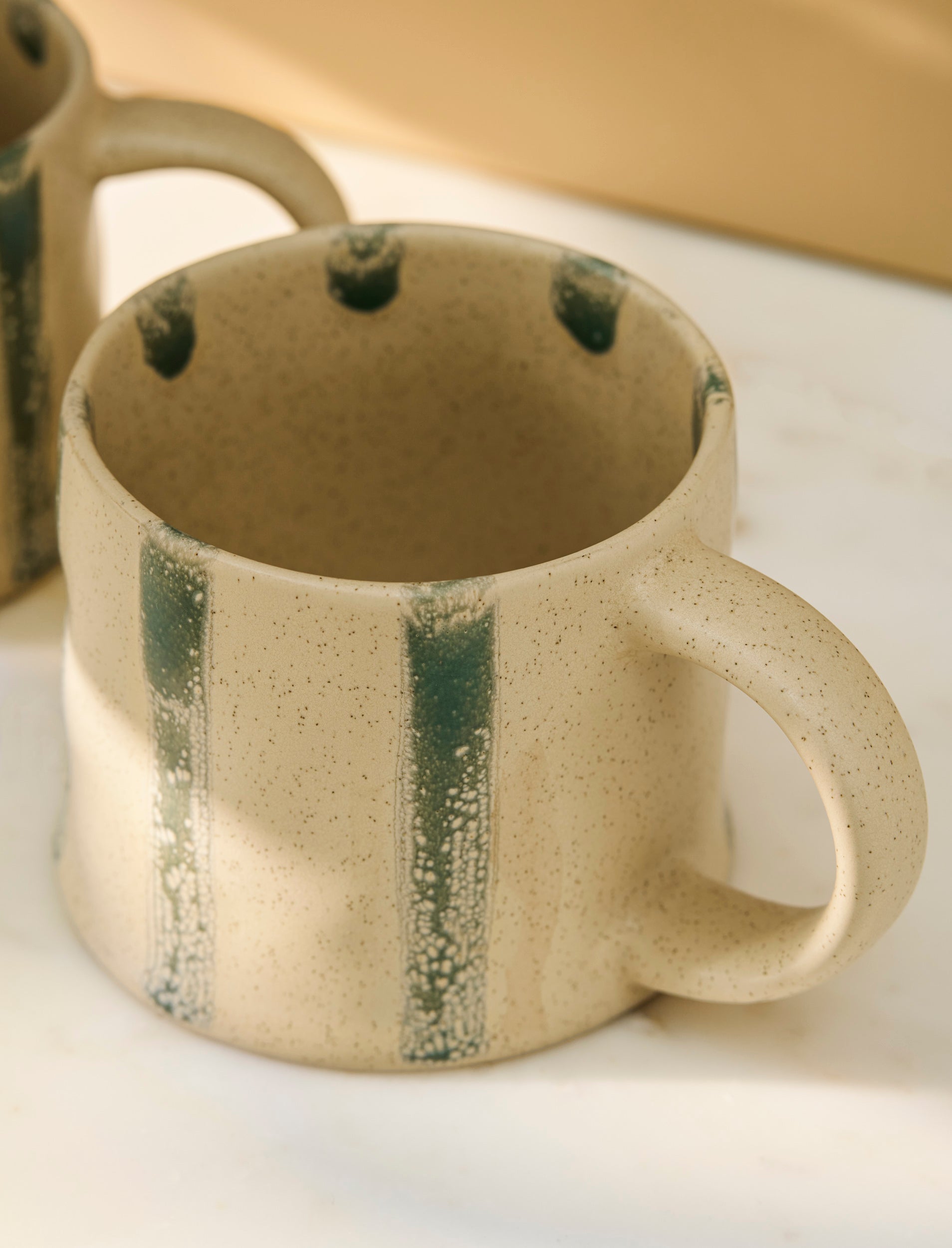 Woolstone Striped Mugs Set of 2 - Rosemary