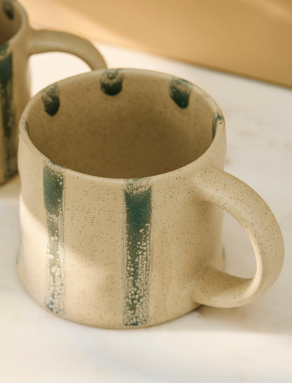 Woolstone Striped Mugs Set of 2 - Rosemary