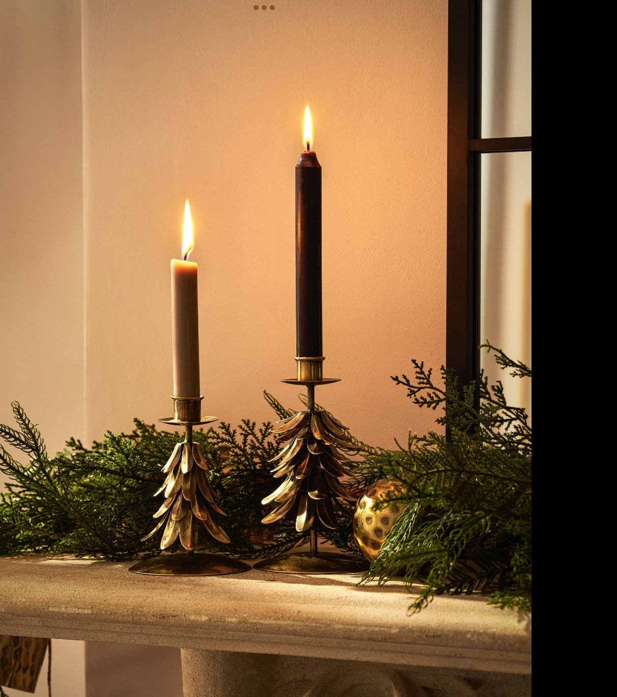 Cromwell Christmas Tree Candle Holder Antique Brass - Small