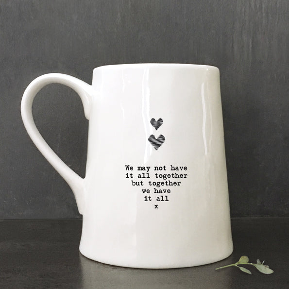 Porcelain mug-Heart &amp; kisses/ We may not