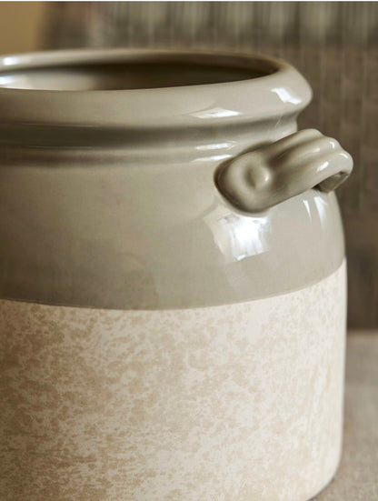 Stratford pot with handles - flint