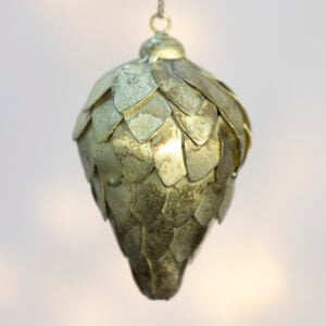 Fir Cone Antique Gold Decoration - Small