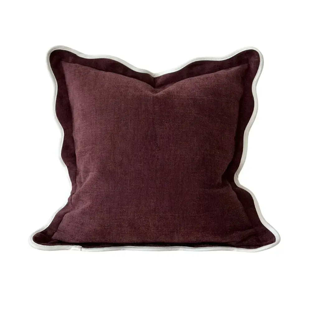 Chloe Plum Scalloped Edge Cushion Cover 55x55cm
