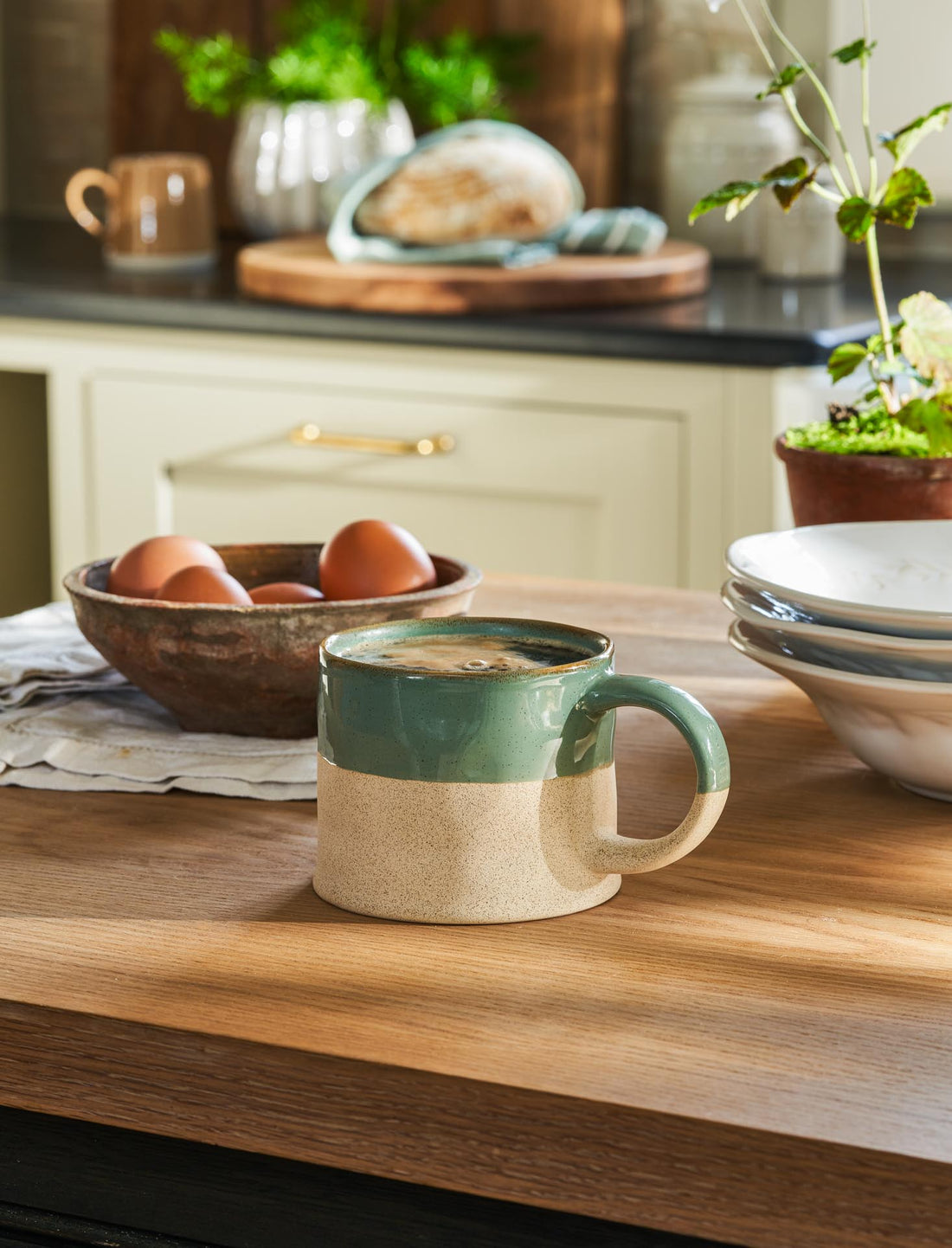 Bladon Half Glazed Mug Set Of 2 - Rosemary