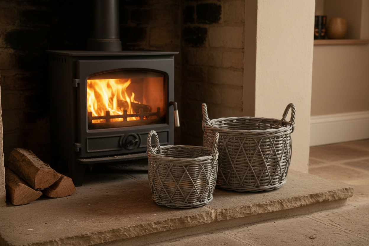Round Baskets With Handles - Medium