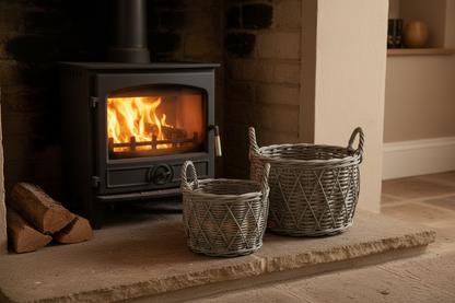 Round Baskets With Handles - Medium