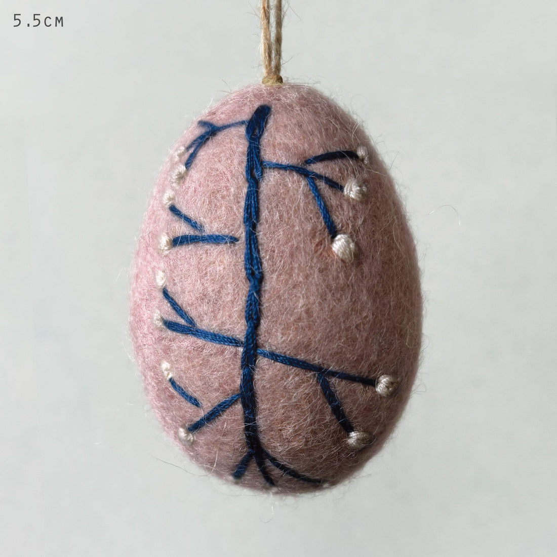 Embroidered Blossom Egg - Pink