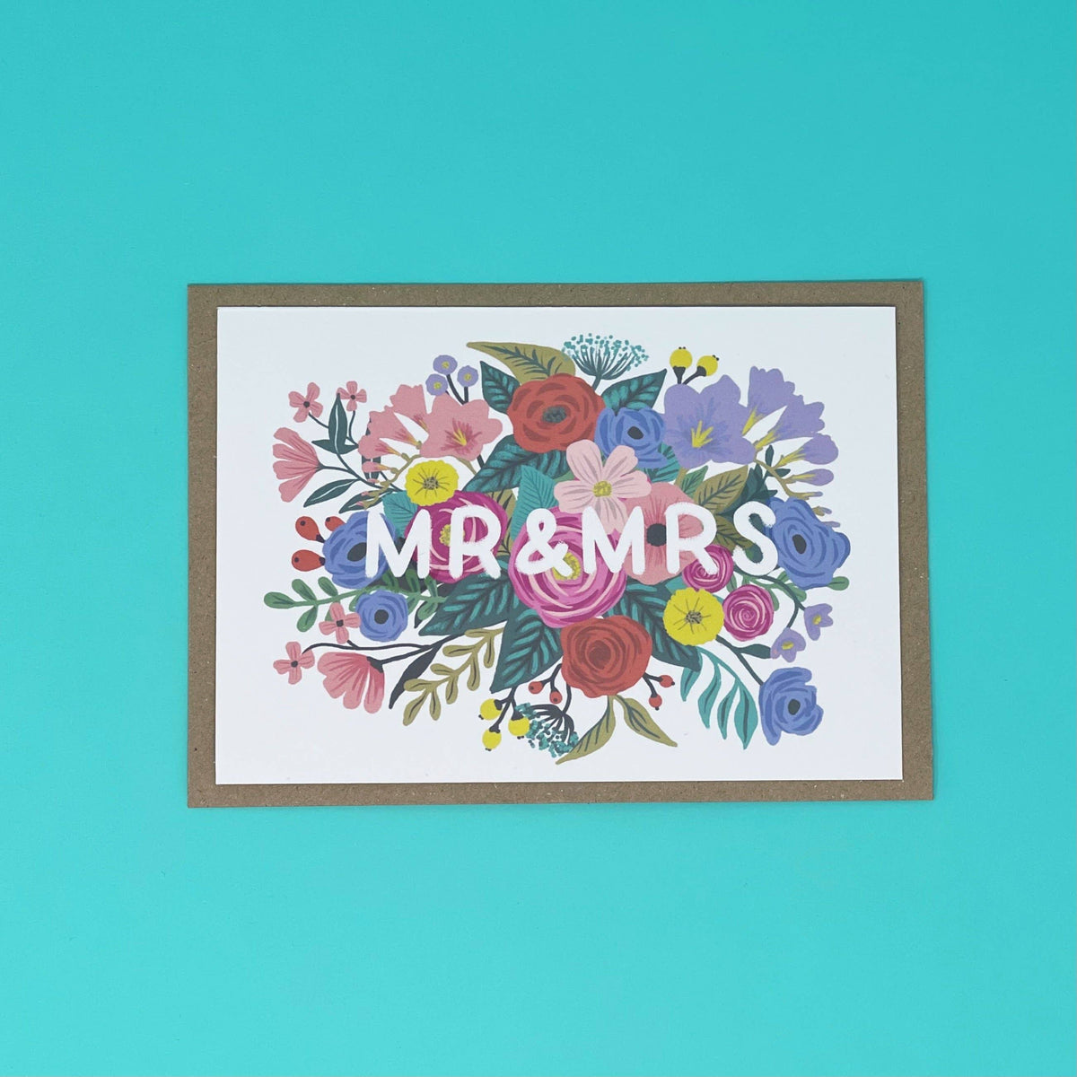 Mr &amp; Mrs Floral Wedding Card