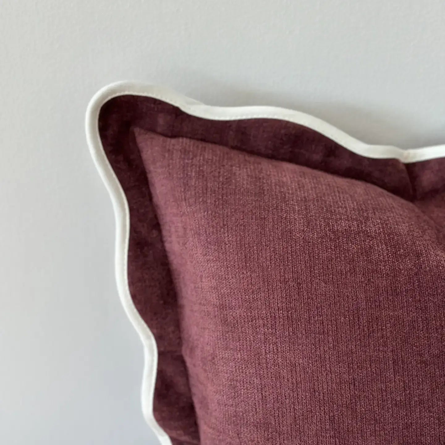 Chloe Plum Scalloped Edge Cushion Cover 55x55cm