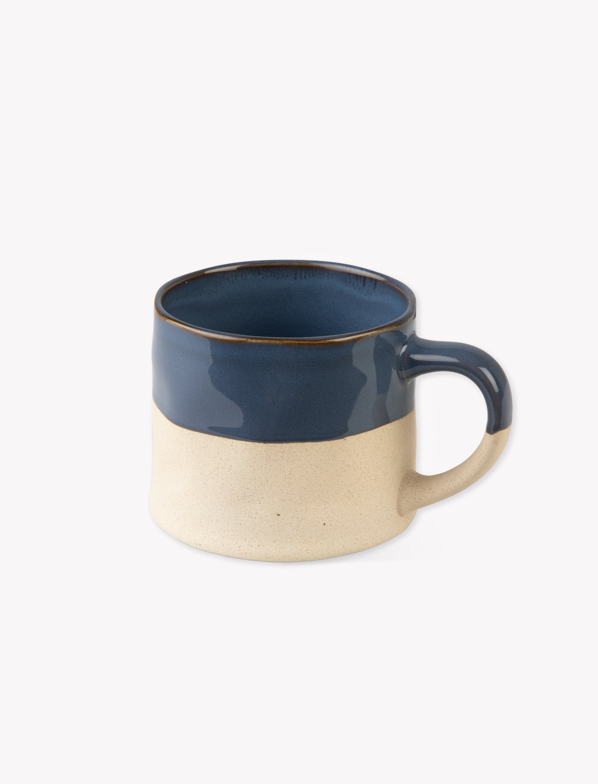 Bladon Half Glazed Mug Set Of 2 - Steel Blue