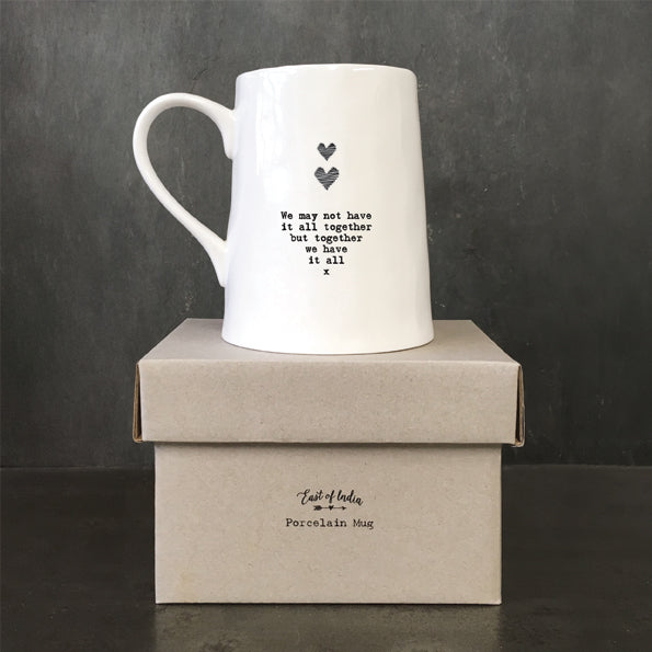 Porcelain mug-Heart &amp; kisses/ We may not