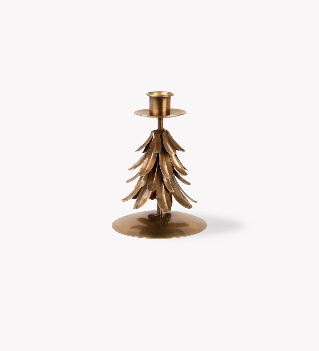 Cromwell Christmas Tree Candle Holder Antique Brass - Small