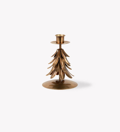 Cromwell Christmas Tree Candle Holder Antique Brass - Small