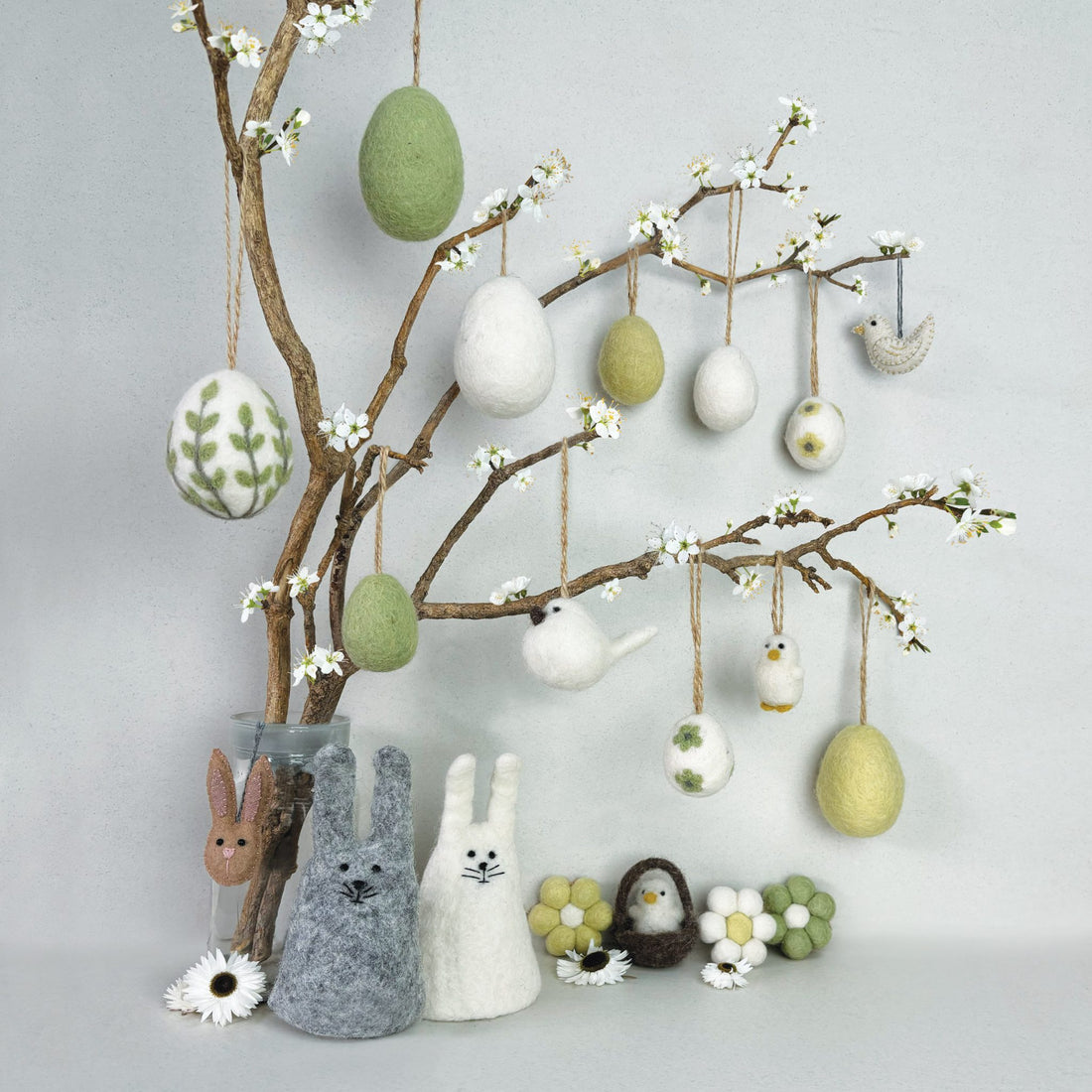 Small Hanging rabbit head - Beige