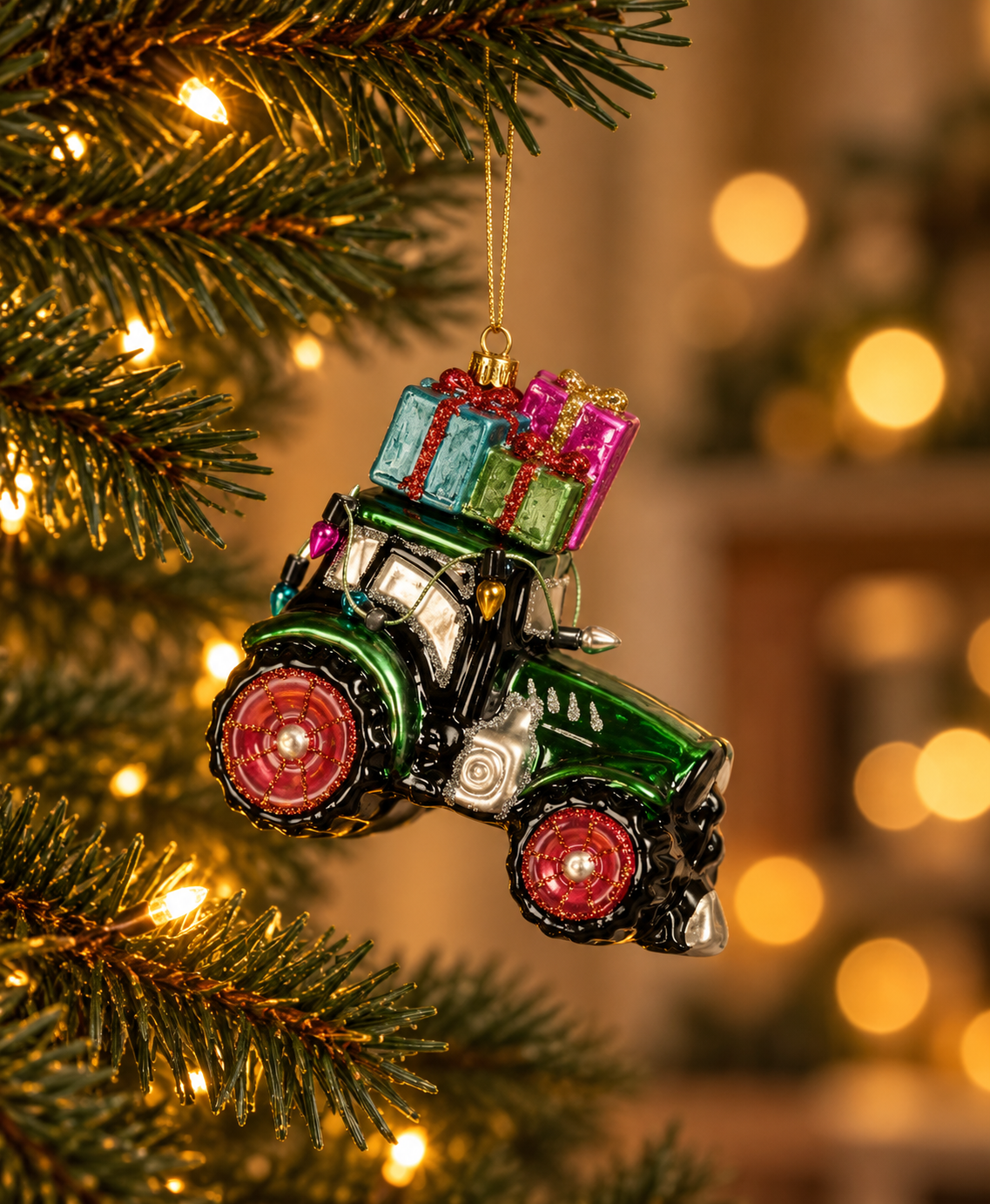Festive tractor decoration