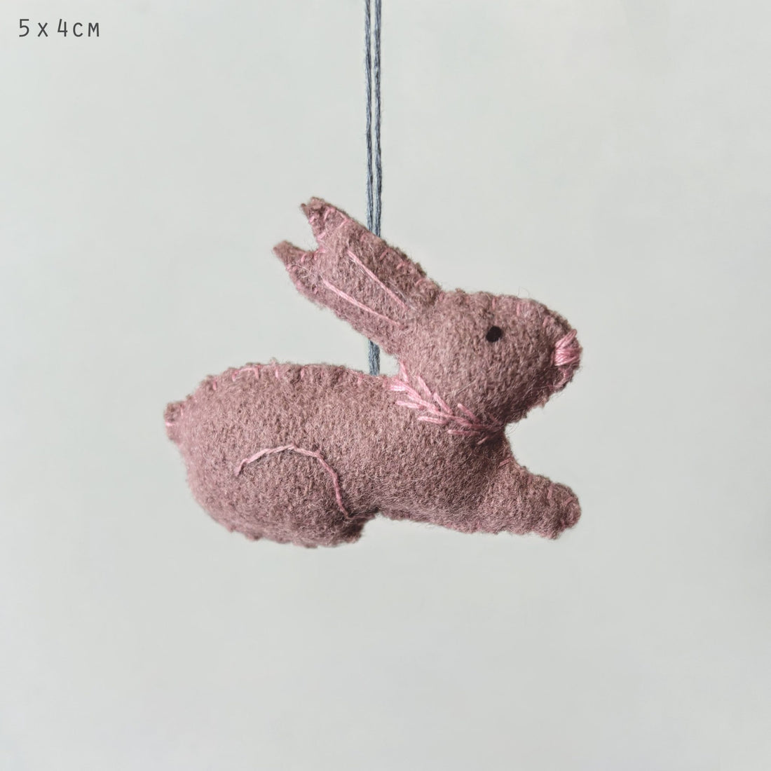 Small Hanging sitting Rabbit - Pink/Cream