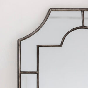 Hattie Large Decorative Mirror Antique Silver